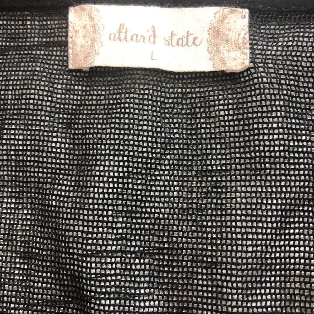 Altar'd State Black and Tan Embellished Long Sleeve Blouse - Picture 3 of 4